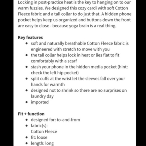 Lululemon Athletica yin to my yang cardi sweatshirt jacket gray and black size 6 - Picture 7 of 7